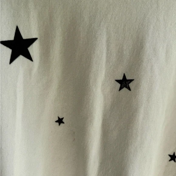 Aqua Women Star Sweater White Yellow Neck 78$ Medium - Picture 4 of 10